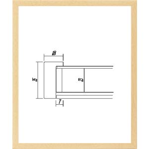 デッサン用 額縁 木製 UVカットアクリル付 7916 インチ ナチュラル｜touo