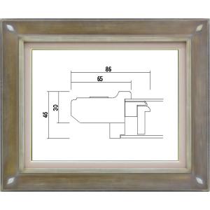額縁　油絵/油彩額縁 樹脂製フレーム 高級額縁 フレーム アクリル付 7101 サイズ F4号 シルバー｜touo