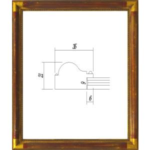 デッサン用額縁 木製フレーム アクリル仕様 7510 ＭＯ判サイズ アンティークレッド｜touo