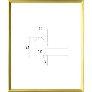 デッサン用額縁 木製フレーム アクリル仕様 7517 半切サイズ ゴールド｜touo