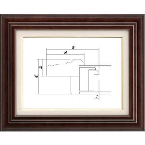 油絵用 額縁 木製フレーム アクリル付 7741 サイズ P30号 シタン｜touo