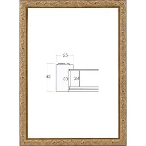 OA額縁 ポスターパネル 樹脂製フレーム BOXタイプ アクリル仕様 8201 B3サイズ アンティークゴールド｜touo