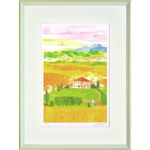 アジサイ 花 絵画 油絵 油彩画 青柳キミ子 「紫陽花」 額付き