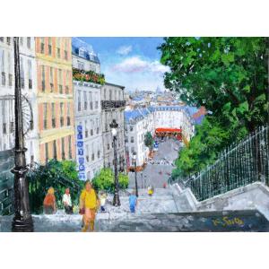 生田明 プロバンス フランス 絵画 海 風景画 油絵 インテリア 一点物