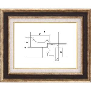 額縁　油絵/油彩額縁 アクリル付 8159-TO M10号 ゴールド/ブラウン｜touo