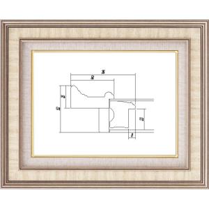 額縁　油絵/油彩額縁 アクリル付 8159-TO F6号 シルバー/アイボリー｜touo