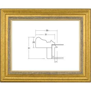 額縁　油絵/油彩額縁 アクリル付 8164-TO F5号 ゴールド｜touo