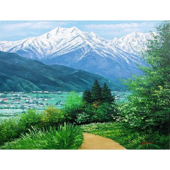油絵 油彩画 洋画 (油絵額縁付きで納品対応可) F10号 「安曇野」 広瀬 和之