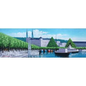 油絵 油彩画 洋画 (油絵額縁付きで納品対応可) WSM 「ルツェルン」 広瀬 和之