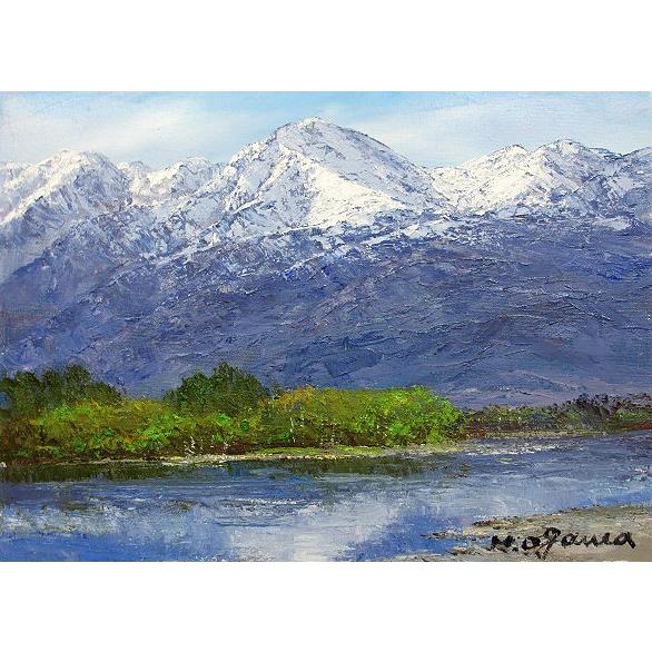油絵 油彩画 洋画 (油絵額縁付きで納品対応可) SM 「安曇野」 小川 久雄