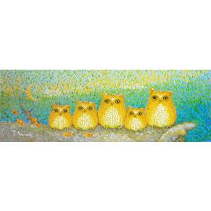 油絵 油彩画 洋画 (油絵額縁付きで納品対応可) WSM 「シマフクロウ」 佐野 千恵子