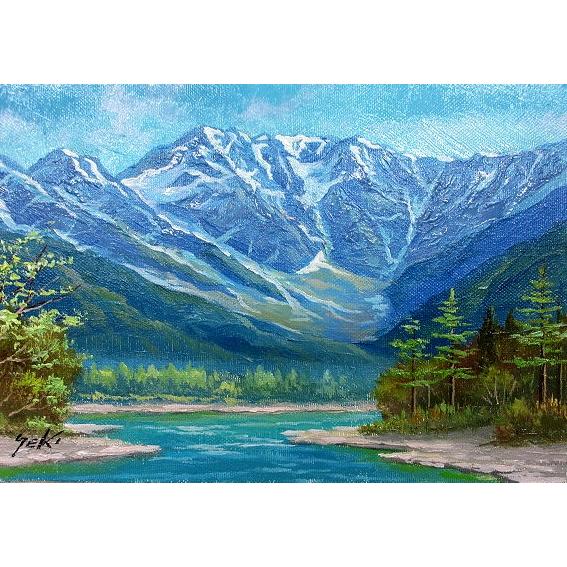油絵 油彩画 洋画 (油絵額縁付きで納品対応可) F10号 「上高地１」 関 健造