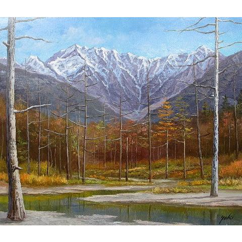 油絵 油彩画 洋画 (油絵額縁付きで納品対応可) WSM 「上高地２」 関 健造