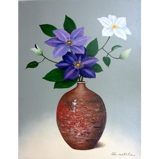 油絵 油彩画 洋画 (油絵額縁付きで納品対応可) F6号 「テッセン」 千賀 節子