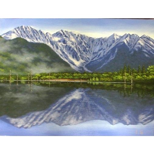 油絵 油彩画 洋画 (油絵額縁付きで納品対応可) F4号 「大正池２」 新屋敷 一平