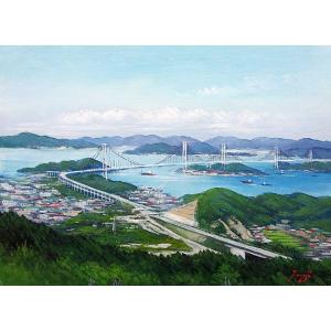 油彩画 洋画 (油絵額縁付きで納品対応可) F20号 「しまなみ街道」 辻 京子｜touo