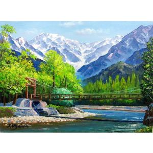 油絵 油彩画 洋画 (油絵額縁付きで納品対応可) SM 「八ヶ岳」 羽沢