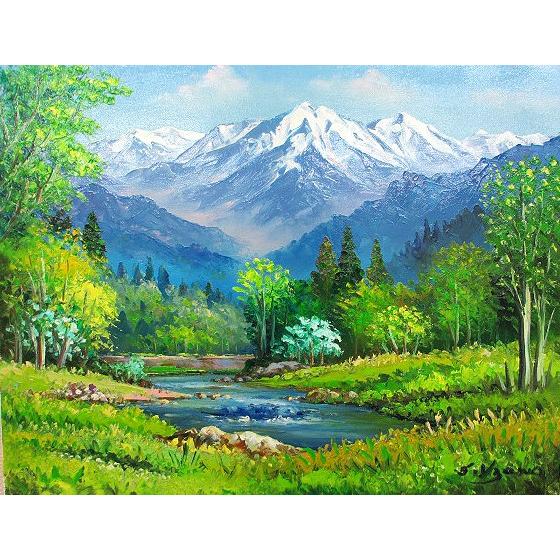 油絵 油彩画 洋画 (油絵額縁付きで納品対応可) WF3 「八ヶ岳」 羽沢 清水