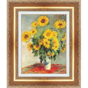 モネ ひまわり 6号 立体複製名画 額付き 壁掛け 有名画家 インテリア