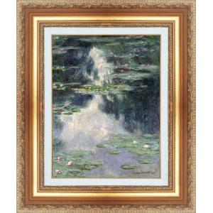 絵画 額縁付き 複製名画 世界の名画シリーズ クロード・モネ 「池と睡蓮」 サイズ 15号