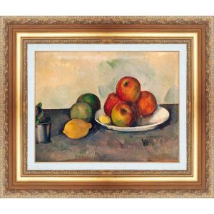 絵画 額縁付き 複製名画 世界の名画シリーズ ポール・セザンヌ 「 りんごのある静物 」 サイズ 6号｜touo