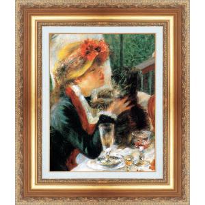 絵画 額縁付き 複製名画 世界の名画シリーズ ピエール・オーギュスト・ルノワール 「 子犬を抱いている女性 」 サイズ 8号｜touo