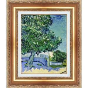 絵画 額縁付き 複製名画 世界の名画シリーズ ヴィンセント・ヴァン・ゴッホ 「 花咲くマロニエの木 」 サイズ 8号