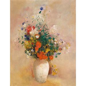 絵画 複製名画 キャンバスアート 世界の名画シリーズ オディロン・ルドン 「 花瓶の花 」 サイズ 6号｜touo