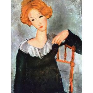絵画 複製名画 キャンバスアート 世界の名画シリーズ モディリアニ 「赤毛の女性」 サイズ 10号｜touo