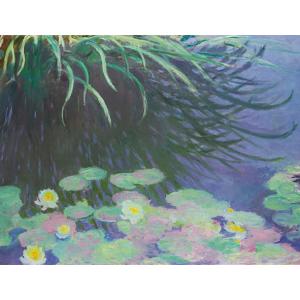 絵画 複製名画 キャンバスアート 世界の名画シリーズ クロード・モネ 「睡蓮と水面に映る草」 サイズ 20号｜touo