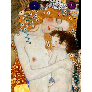 絵画 複製名画 キャンバスアート 世界の名画シリーズ グスタフ・クリムト 「 母と子 」 サイズ 6号｜touo