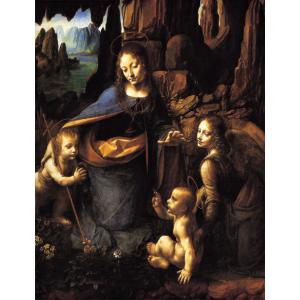 絵画 複製名画 キャンバスアート 世界の名画シリーズ レオナルド・ダ・ヴィンチ 「 岩窟の聖母 」 サイズ 20号｜touo