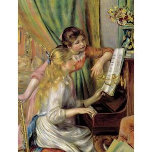 絵画 複製名画 キャンバスアート 世界の名画シリーズ ピエール・オーギュスト・ルノワール 「 ピアノに寄る少女たち 」 サイズ 20号｜touo