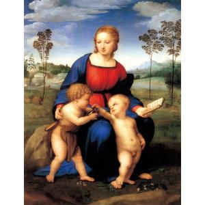 絵画 複製名画 キャンバスアート 世界の名画シリーズ ラファエルロ・サンティ 「 ヒワの聖母 」 サイズ 15号｜touo