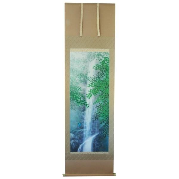 掛け軸 掛軸 純国産掛け軸 床の間 季節画 「 緑陰 」 上村久志作 尺五 桐箱付