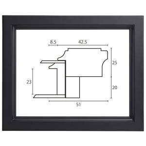 油絵/油彩額縁 木製フレーム A260 アクリル付 ブラック F12号｜touo