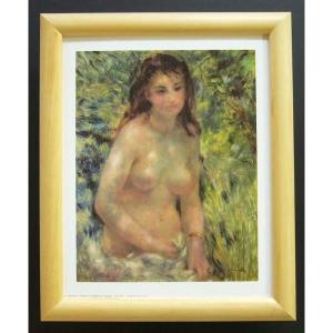 額縁付きヨーロッパ製絵画 サイズ八ッ切 ルノアール「NuＤe in the sun」｜touo