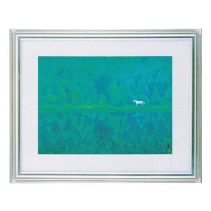 東山魁夷　緑響く　額付き 東山魁夷 緑響く（※10号特寸） 絵画 【複製】【美術印刷】【巨匠