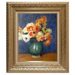 未使用【ルノワール】『春の花』立体複製名画　油絵　絵画　インテリア　贈り物　新築 ルノワール 「春の花束」 高級複製画 Renoir Spring Bouquet