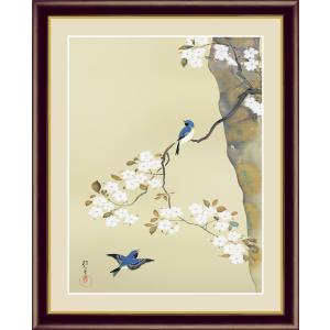 高精細デジタル版画 額装絵画 日本の名画 酒井 抱一 「桜に小禽図」 F6｜touo