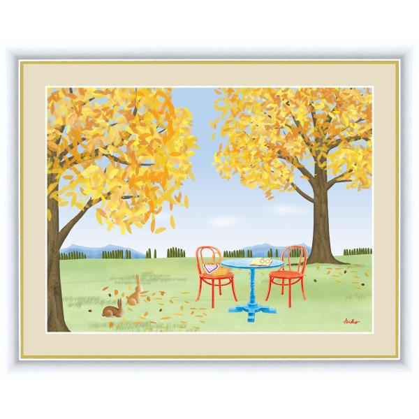 絵画 高精細デジタル版画 インテリア 壁掛け 額縁付き 鈴木 みこと作 「どんぐりの木」 F4