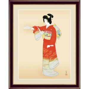 高精細デジタル版画 額装絵画 日本の名画 上村 松園 「序の舞」 F6｜touo
