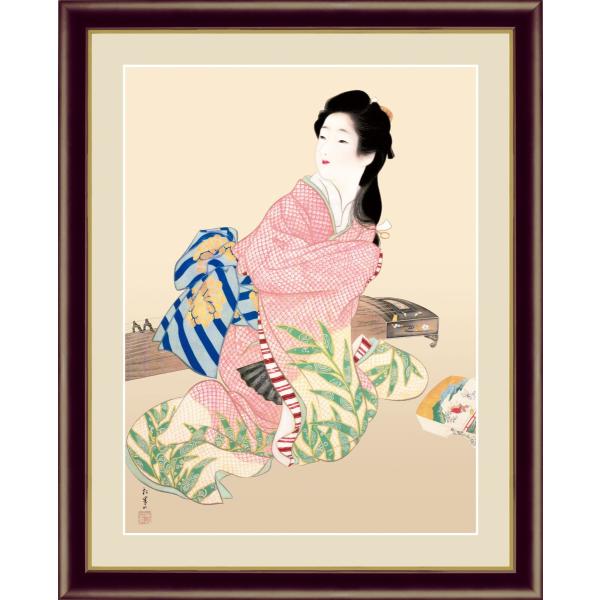 高精細デジタル版画 額装絵画 日本の名画 上村 松園 「娘深雪」 F6