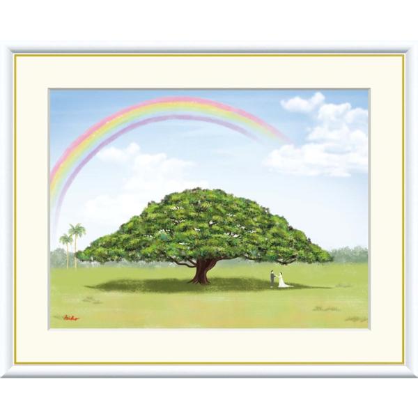 高精細デジタル額装版画 現代アート Mikoto 大きな木の風景 鈴木みこと (すずき みこと) 「...
