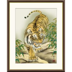 松井悠康 干支色紙 ： 寅 「 夫婦虎 」 色紙絵 絵画 日本画 とら トラ