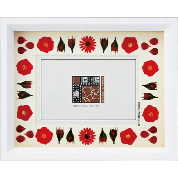 額縁 写真立て 木製フレーム デザイナーズフォトフレーム「レッド アレンジ （ホワイト） 1ウィンド...