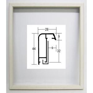 油絵/油彩額縁 正方形の額縁 アルミフレーム サイズF6 P6 M6 S4 A3 B4 「アフィックス28」 ウッドホワイト｜touo