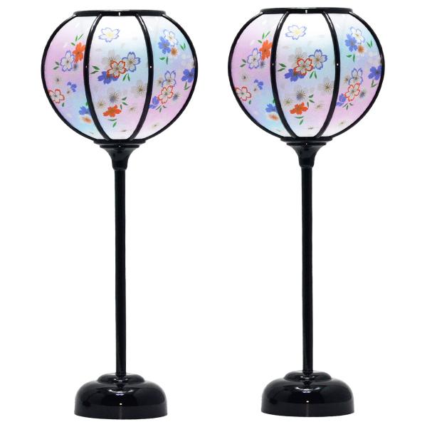京なつめ かすみ桜 11号 LEDコードレス 高さ30cm （雛人形用 ぼんぼり 雪洞 2本1組）