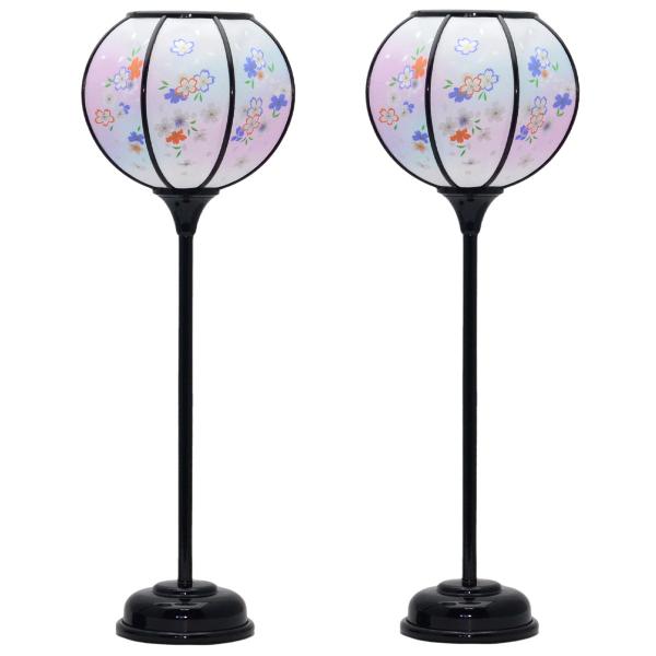 京なつめ かすみ桜 15号 LEDコードレス 高さ41cm （雛人形用 ぼんぼり 雪洞 2本1組）