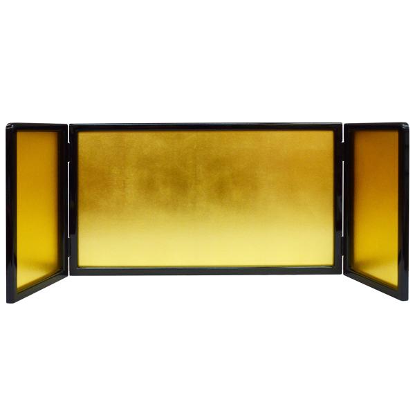 三曲金屏風 9号 安芸の金箔 本仕立 太枠（雛人形むけ屏風）